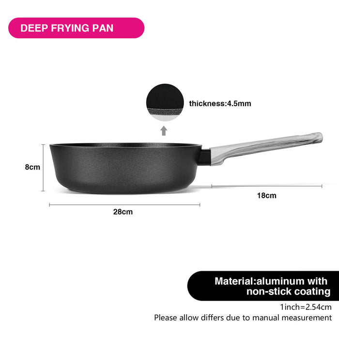 Fissman Deep Frying Pan 28cm Mira Series Aluminum And Non Stick Coating with Induction Bottom