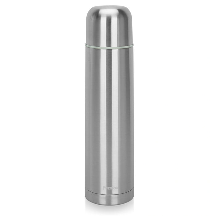 Double Wall Vacuum Flask Stainless Steel, Metallic Silver Up To 12Hours Thermal Water Bottle for Tea Hot & Cold Drinks Bottles (1000ml)