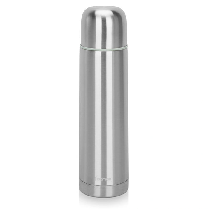 Double Wall Vacuum Flask Stainless Steel, Metallic Silver Up To 12Hours Thermal Water Bottle for Tea Hot & Cold Drinks Bottles (750ml)