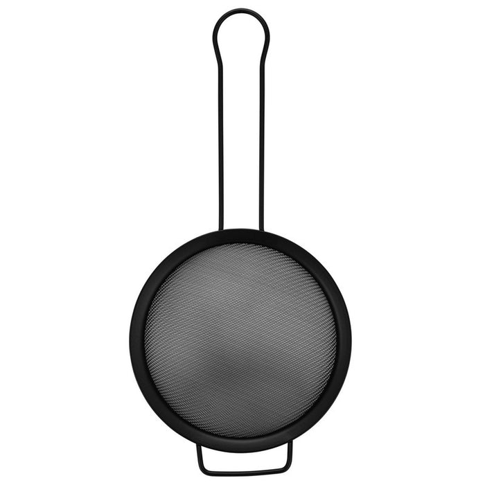 Fissman Fine Mesh Strainer 16cm with Handle, Kitchen Fine Mesh Seive Stainless Steel, Sieve Sifters For Food, Tea, Rice, Oil, Noodles, Fruits, Vegetables - Easy to Clean, Rust Proof (Black)