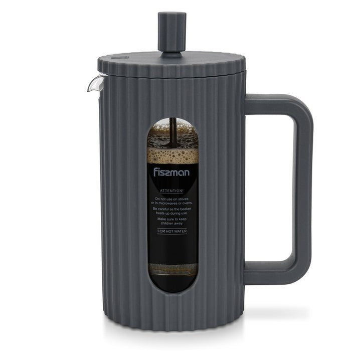 Fissman French Press Coffee Maker 350ml Borosilicate Glass Gray