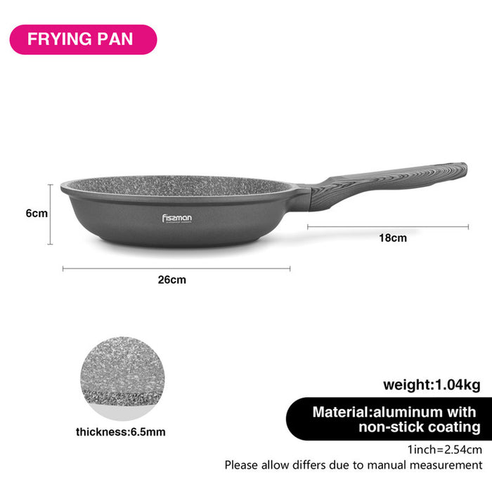 Fissman Frying Pan 26cm Aluminum With Induction Bottom And Non Stick Coating Prestige Series