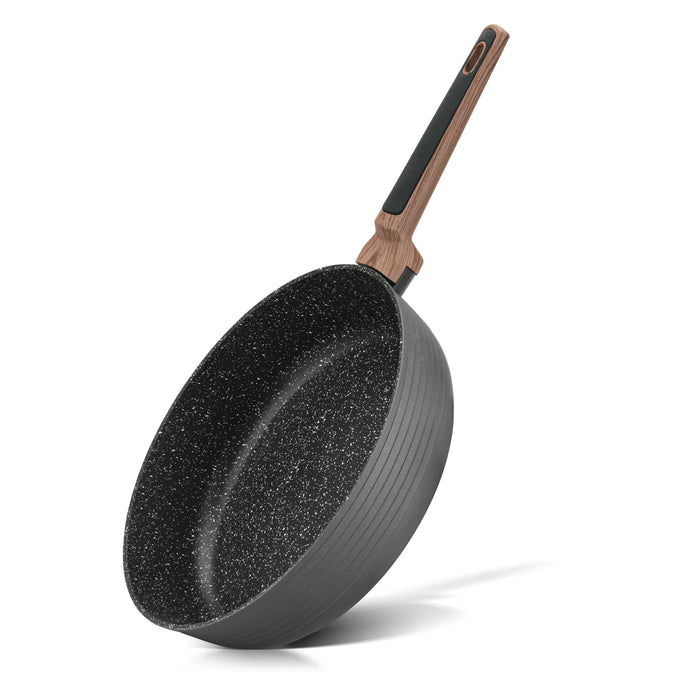 Fissman Frying Pan 26cm Diamond Series Series Aluminum With Induction Bottom And Professional Non Stick Coating Greblon C3+ Black 26x5.8cm