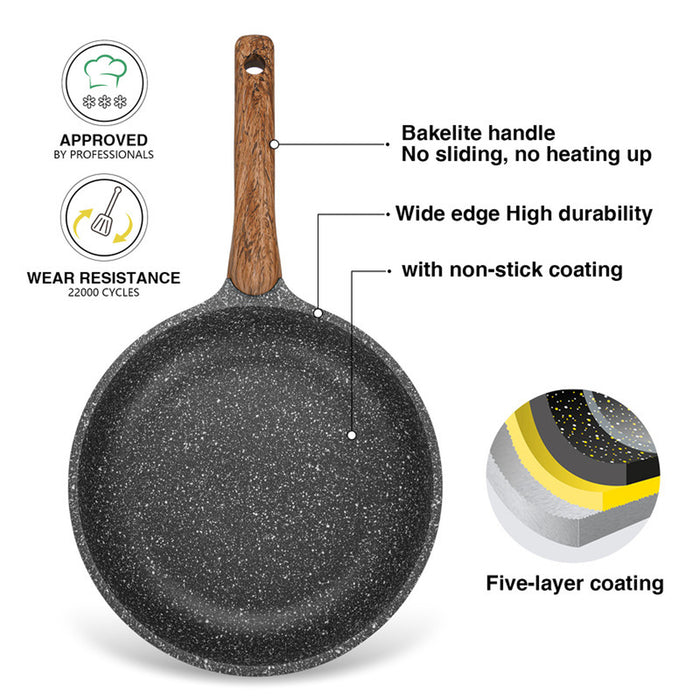 Fissman Frying Pan 26cm Space Stone Series Aluminum With Induction Bottom And Professional Non Stick Coating