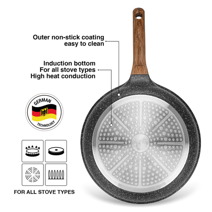 Fissman Frying Pan 26cm Space Stone Series Aluminum With Induction Bottom And Professional Non Stick Coating