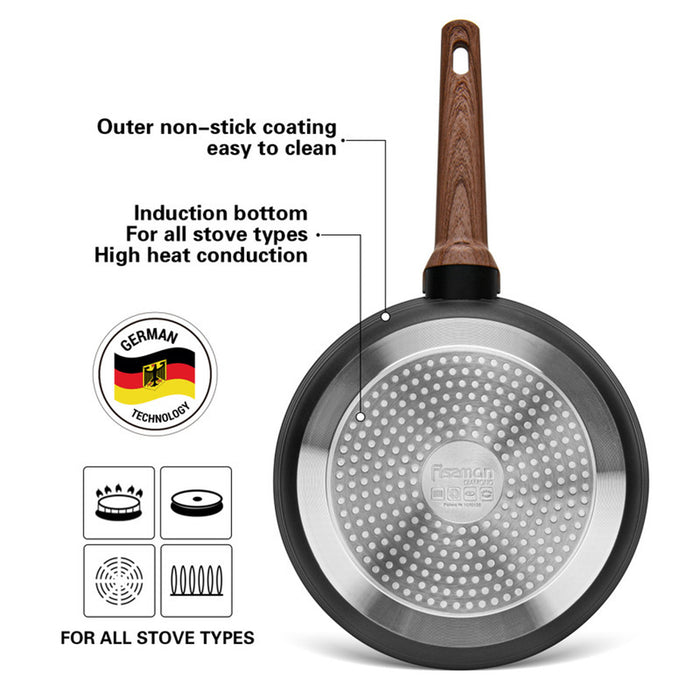 Fissman Frying Pan 28cm Diamond Series with Aliuminum and Non- Stick Coating and Induction Bottom