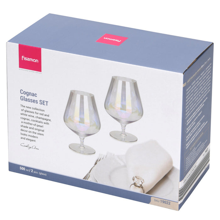 Fissman Glass Set Cognac Glass 500ml Drinkware, Glass for Drinking Bourbon, Whisky, Scotch, Cocktails, Cognac- Old Fashioned Cocktail Tumblers