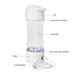 Hydrogen Water Bottle Generator 320ml Rechargeable With USB Ionizer Hydrogen Shaker, Rapidly Generate 1000-1200ppb Health Drinkware & Water Cup For Home & Travel Use (WHITE) Fissman