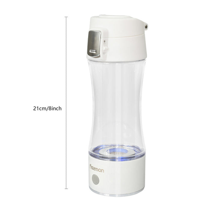 Hydrogen Water Bottle Generator 320ml Rechargeable With USB Ionizer Hydrogen Shaker, Rapidly Generate 1000-1200ppb Health Drinkware & Water Cup For Home & Travel Use (WHITE) Fissman