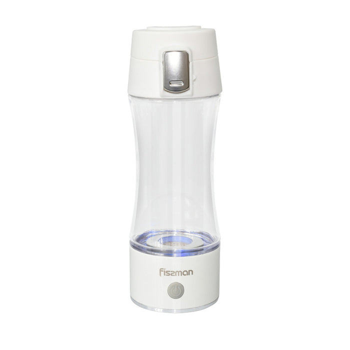 Hydrogen Water Bottle Generator 320ml Rechargeable With USB Ionizer Hydrogen Shaker, Rapidly Generate 1000-1200ppb Health Drinkware & Water Cup For Home & Travel Use (WHITE) Fissman