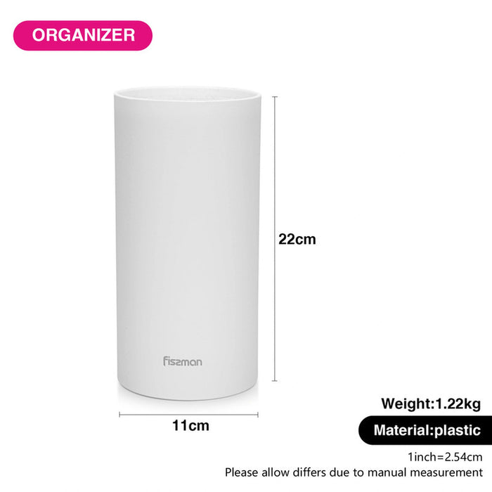 Kitchen Knife And Utensil stand For Knife, Scissors Or Kitchen Sharp Tools Plastic With Convenience And Aesthetics In Interior Design (White) Fissman