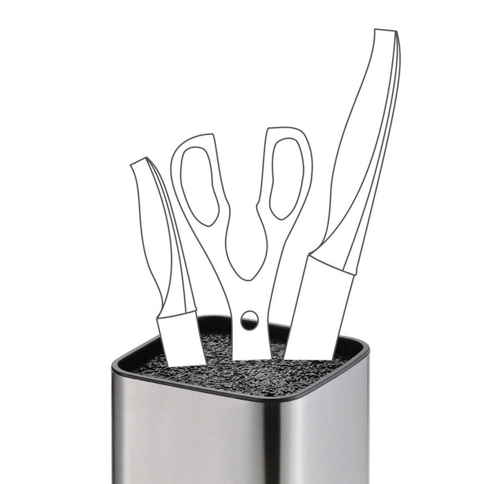 Fissman Kitchen Tools Organizer Square, Stand for Scissors, Spatula's, Turner, And Many More Stainless Steel With Convenience And Aesthetics In Interior Design 9.5x9.5x22.5cm