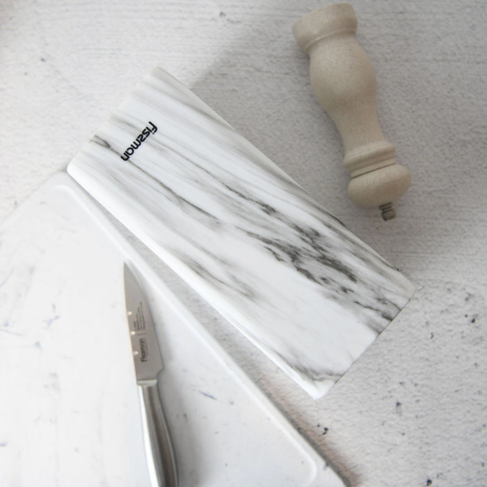 Knife Block with Removable Bristles 22cm, Kitchen Knife Organizer Stand, Organizer and Holder Marble Design
