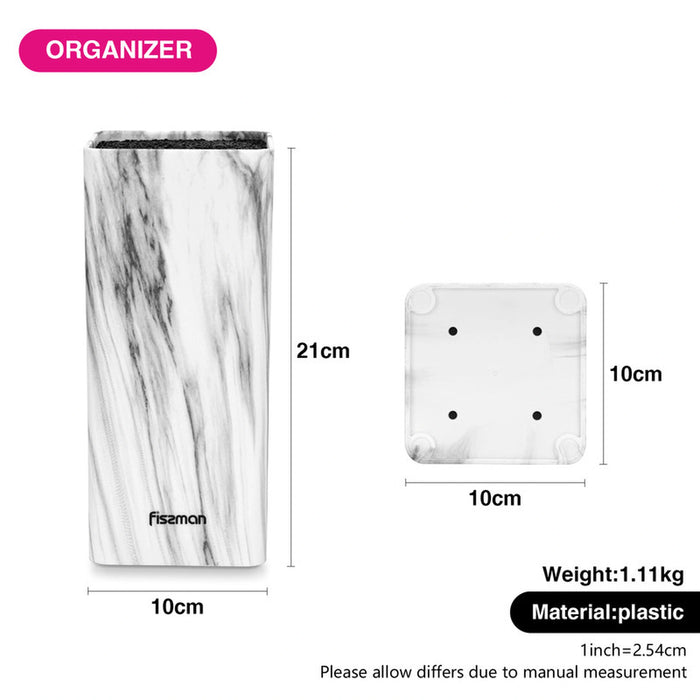 Knife Block with Removable Bristles 22cm, Kitchen Knife Organizer Stand, Organizer and Holder Marble Design