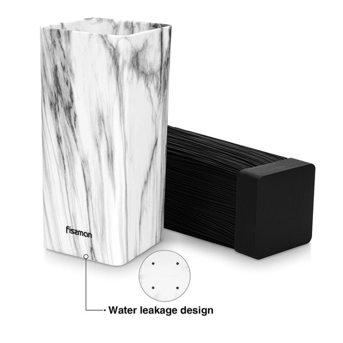 Knife Block with Removable Bristles 22cm, Kitchen Knife Organizer Stand, Organizer and Holder Marble Design