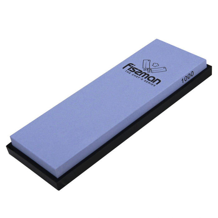 Knife Sharpener Grinding Stone 1000 Grit, Whetstone Non-Slip Silicone Base, Corundum Fissman