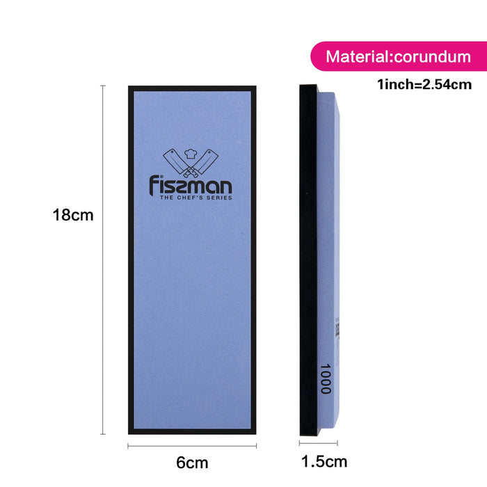Knife Sharpener Grinding Stone 1000 Grit, Whetstone Non-Slip Silicone Base, Corundum Fissman
