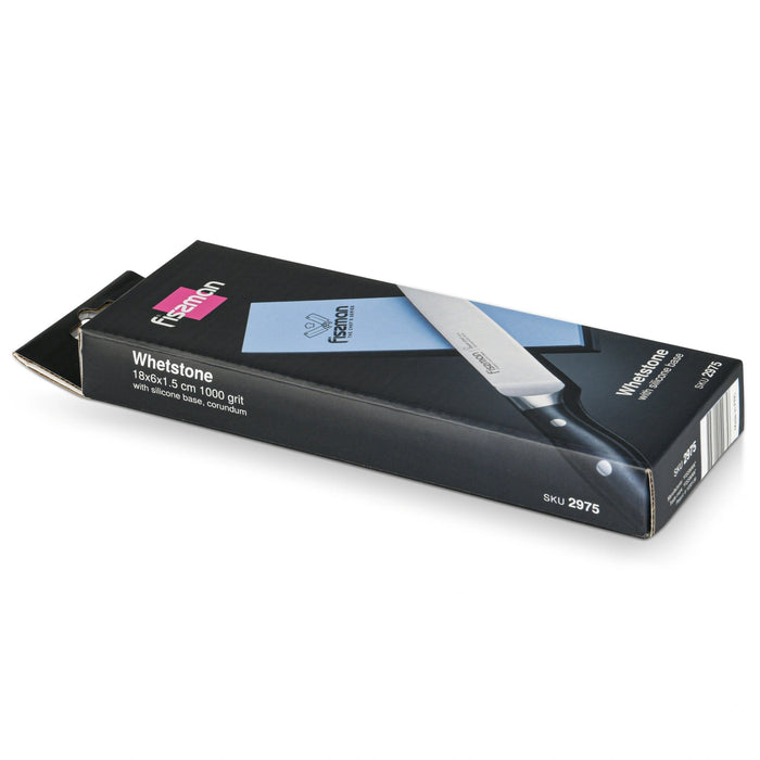 Knife Sharpener Grinding Stone 1000 Grit, Whetstone Non-Slip Silicone Base, Corundum Fissman