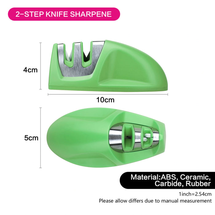 Fissman Knife Sharpener, Two-Step Sharpening, Carbide And Ceramic Stone (Green)