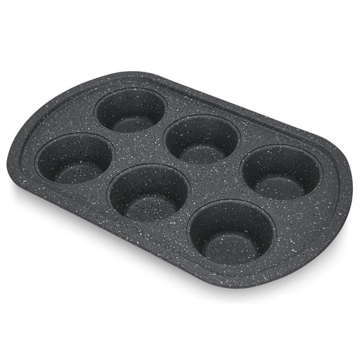 Muffin Pan 6-Piece Cupcake Baking Pan, Carbon Steel Non Stick Fissman