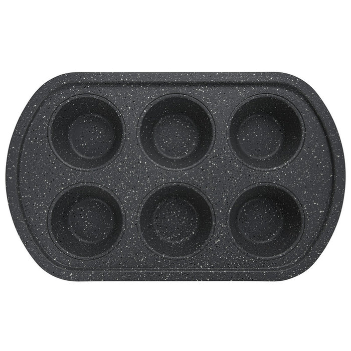 Muffin Pan 6-Piece Cupcake Baking Pan, Carbon Steel Non Stick Fissman