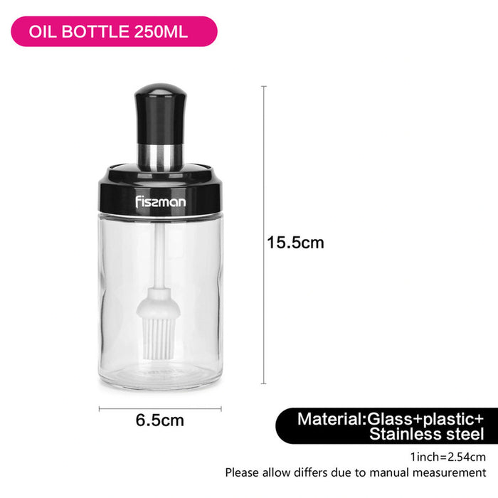 Fissman Oil Despenser Bottle 250mL with Silicone Basting Brush