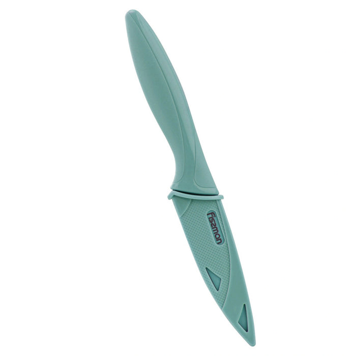 Paring Knife 10cm with Sheath , Stainless Steel Knife, Caramella Series Knife, for Peeling, Cutting Slicing, Chopping, Meat Fruit And Vegetables (Mint)