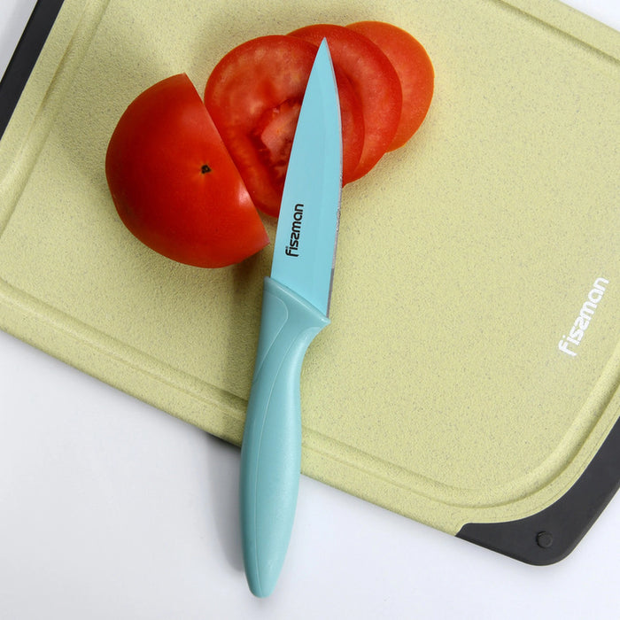 Paring Knife 10cm with Sheath , Stainless Steel Knife, Caramella Series Knife, for Peeling, Cutting Slicing, Chopping, Meat Fruit And Vegetables (Mint)