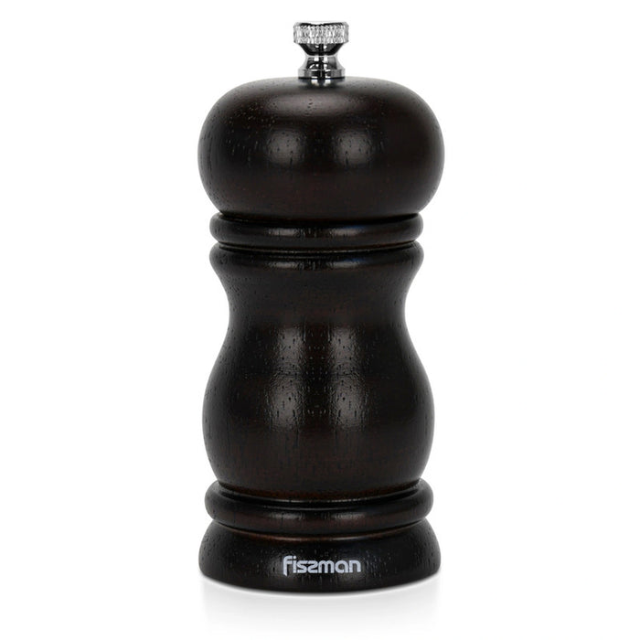 Fissman Pepper Mill Rubber Wood Body with S/S Grinder 11x5cm, Stylish With Simple Design For Restaurant or For Everyday Use, Natural Materia, Grinding Mechanism with Adjustable Grinding Degree