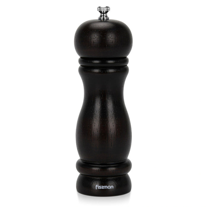 Fissman Pepper Mill Rubber Wood Body with S/S Grinder 16cm, Stylish With Simple Design For Restaurant or For Everyday Use, Natural Materia, Grinding Mechanism with Adjustable Grinding Degree