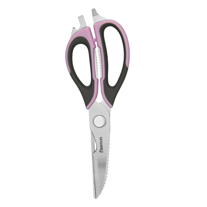 Fissman Purple Pink Stainless Steel Kitchen Scissors, All Purpose Utility Sharp Kitchen Shears Stainless Steel for Cooking, Food, Meat, Vegetable (Purple)