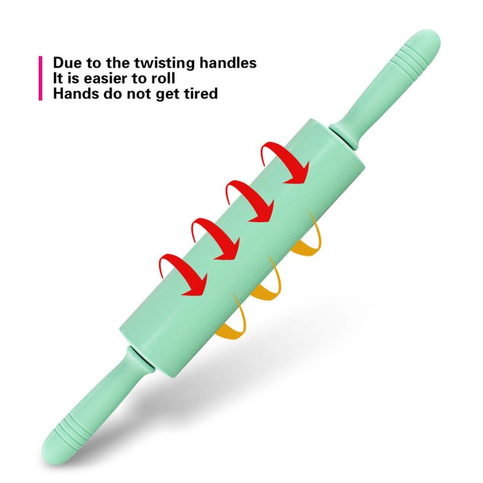 Rolling Pin 39cm Silicone Aquamarine Mint Green