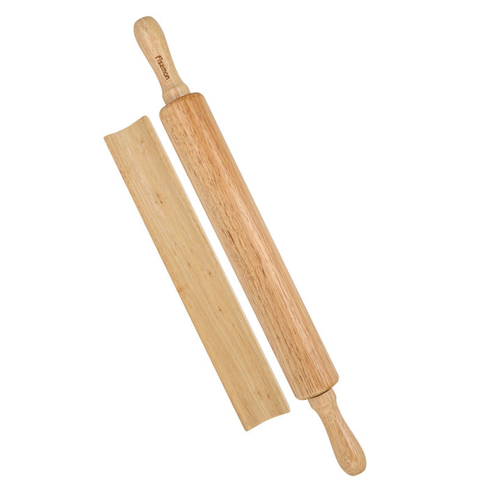 Fissman Rolling Pin 50cm With Wooden Stand Rubber Wood