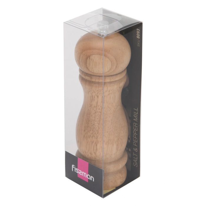 Fissman Salt & pepper mill 16cm (Rubber wood body with ceramic grinder)