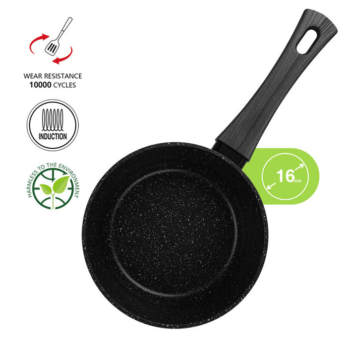 Fissman Sauce Pan Angela 16x8cm/1.39 Ltr With Glass Lid (Aluminium With Non-Stick Coating)