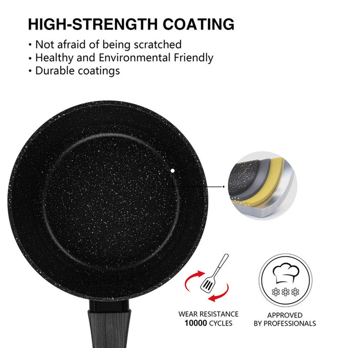 Fissman Sauce Pan Angela 16x8cm/1.39 Ltr With Glass Lid (Aluminium With Non-Stick Coating)