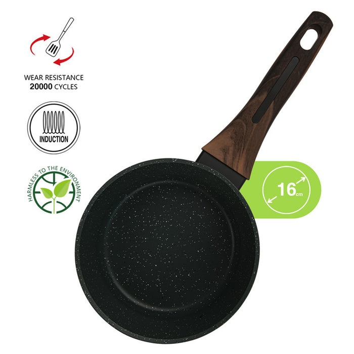 Fissman Sauce Pan Cuisine 16x7.5cm/1.3 Ltr With Glass Lid (Aluminium With Non-Stick Coating)