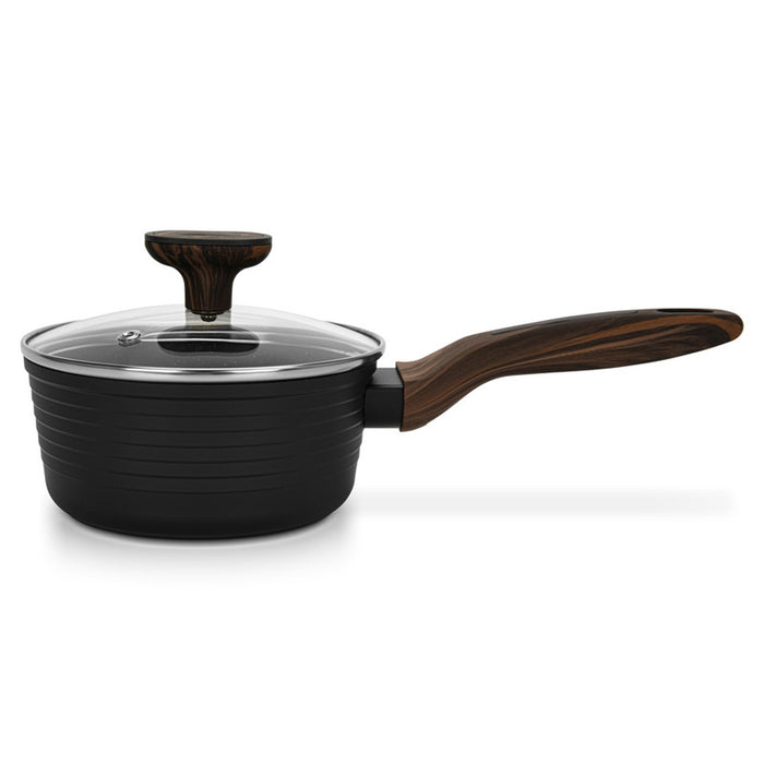 Fissman Sauce Pan Cuisine 16x7.5cm/1.3 Ltr With Glass Lid (Aluminium With Non-Stick Coating)