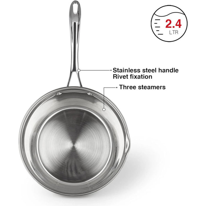 Fissman Sauce Pan Felice 18cm/2.4LTR Without Lid Stainless Steel