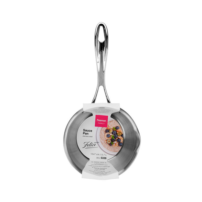 Fissman Saucepan Felice 12cm/0.6LTR Without Lid Stainless Steel