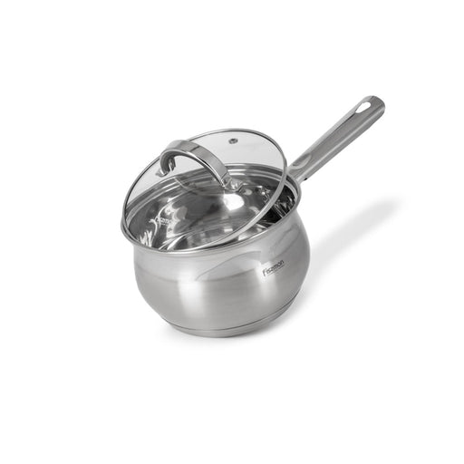 Saucepan with Glass Lid 16cm / 2.1L, Stainless Steel 18/10 INOX30 Sauce pan Felina Series Fissman