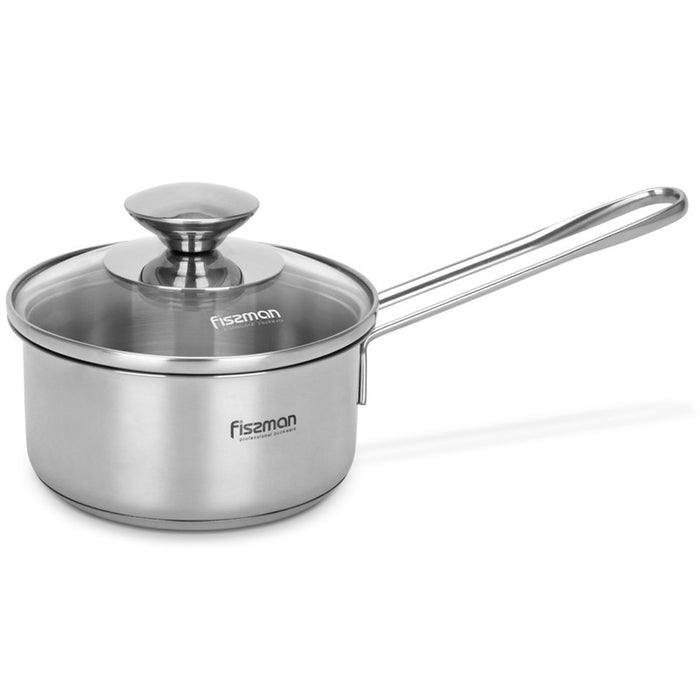 Fissman Saucepan With Lid Silver 14cm/0.9ltr Bambino Series Stainless Steel