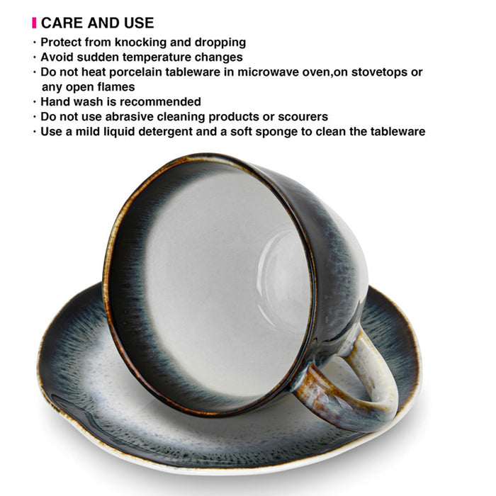 Fissman Set of 2 Cups GALACTICA 230 ml With Saucers Porcelain