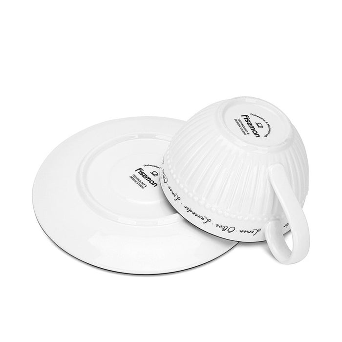 Fissman Set of 2 Cups Lemon Provence Series 250 ml With Saucers Porcelain