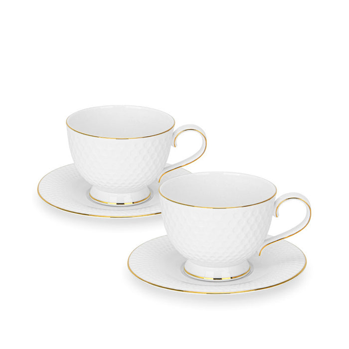 Fissman Set of 2 Cups NOEMI 300 ml With Saucers Fine Bone China