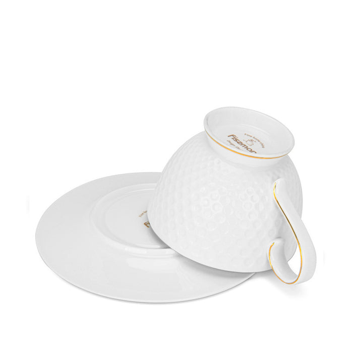 Fissman Set of 2 Cups NOEMI 300 ml With Saucers Fine Bone China