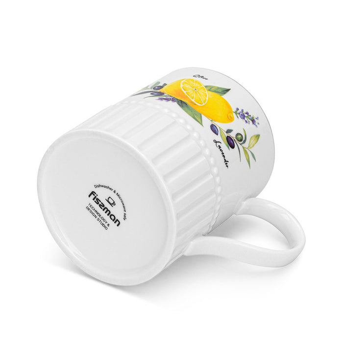 Fissman Set of 2 Mugs Lemon Provence Series 400 ml Porcelain