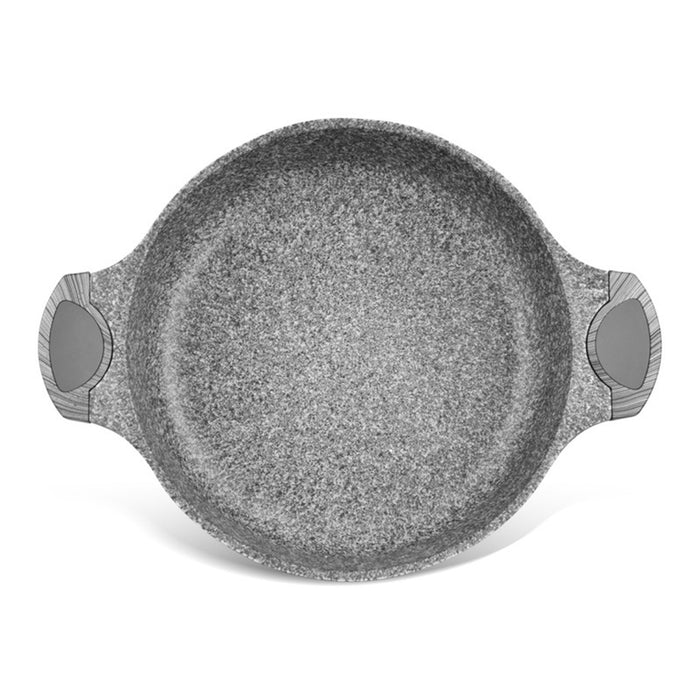 Fissman Shallow Casserole Black/Grey 28cm/4.1LTR Aluminum With Induction Bottom And Non Stick Coating Prestige Series
