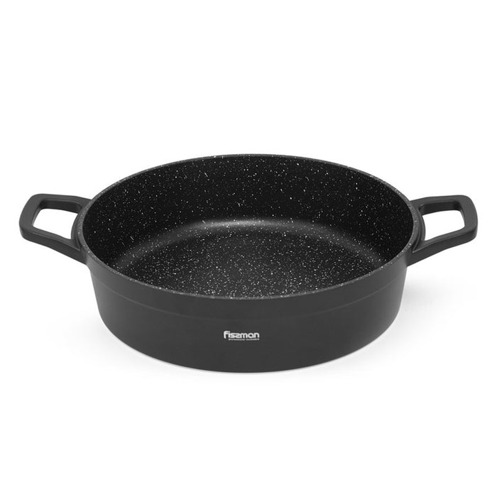 Fissman Shallow Casserole Filomena Series 28cm/3.5LTR with Glass Lid Aluminium with Non-stick Coating