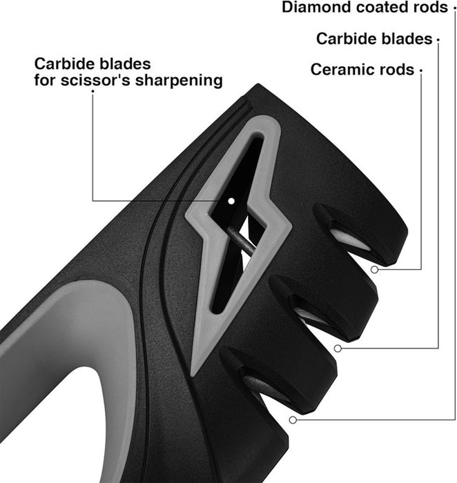 Fissman Sharpener For Three Step SharpeningTungsten Carbide,Diamond And Ceramic Rods